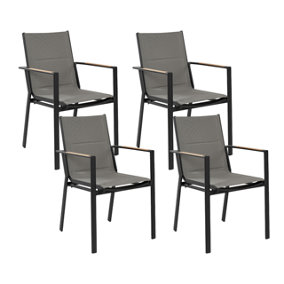 Set of 4 Chairs Metal Black BUSSETO