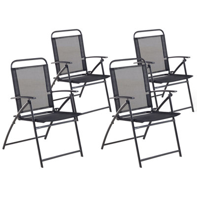 Set of 4 Chairs Metal Black LIVO