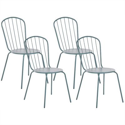 Set of 4 Chairs Metal Light Blue CALVI