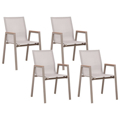 Set of 4 Chairs Metal Taupe TIANO