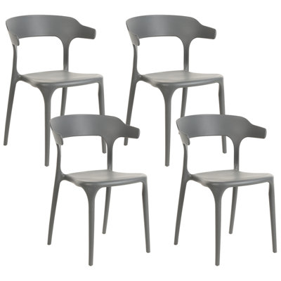 Set of 4 Chairs Synthetic Material Grey GUBBIO