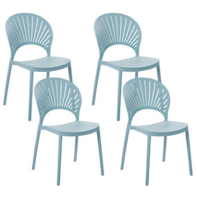 Set of 4 Chairs Synthetic Material Light Blue OSTIA