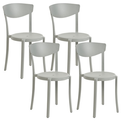 Set of 4 Chairs Synthetic Material Light Grey VIESTE