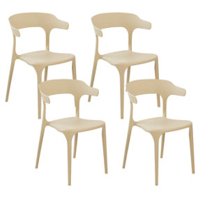 Set of 4 Chairs Synthetic Material Sand Beige GUBBIO