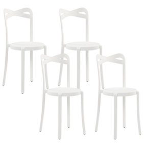 Set of 4 Chairs Synthetic Material White CAMOGLI