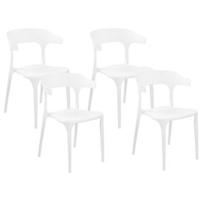 Set of 4 Chairs Synthetic Material White GUBBIO