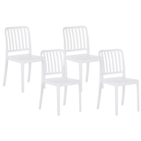 Set of 4 Chairs Synthetic Material White SERSALE