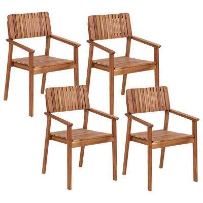 Set of 4 Chairs Wood Light Wood AGELLO