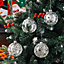 Set of 4 Clear Snowflakes Ball Christmas Decoration Set Xmas Ornament