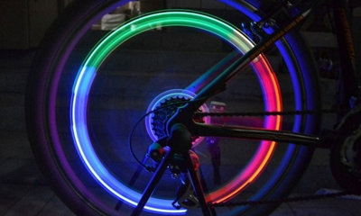 Set of 4 Colourful Bike Wheel Valve Tire Lights