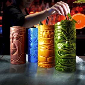 Set of 4 Colourful Party Tiki Mugs