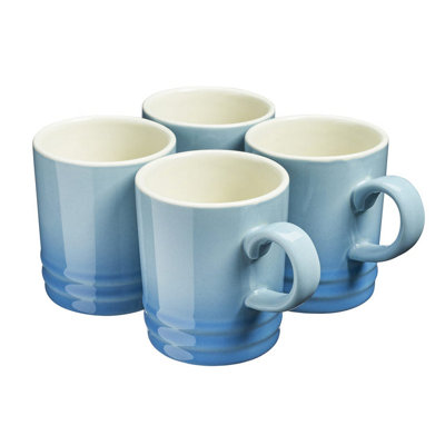Set of 4 Colourful Stoneware Mugs - Tea Coffee Drinking Cups 350ml ...