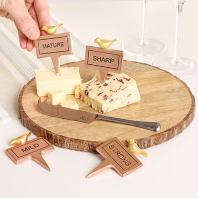 Set of 4 Copper Cheese Markers and Cheese Cutter DIY at B&Q
