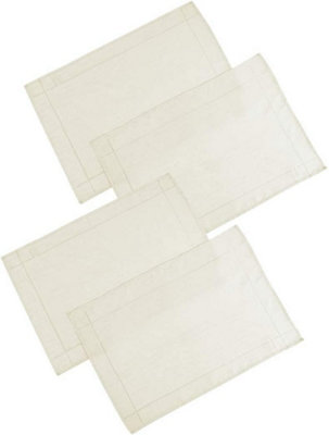 Set Of 4 Cream Polyester Placemats Dining Table Mats Wedding Hotel Linen Dinner Party