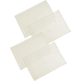 Set Of 4 Cream Polyester Placemats Dining Table Mats Wedding Hotel Linen Dinner Party