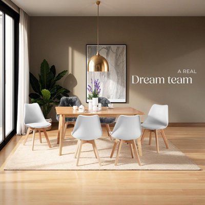 Set of Dining Chair Frederikke with Padded Seat, Ergonomic Shape