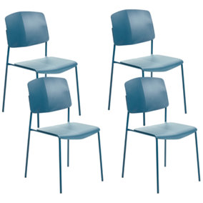 Set of 4 Dining Chairs Blue ASTORIA