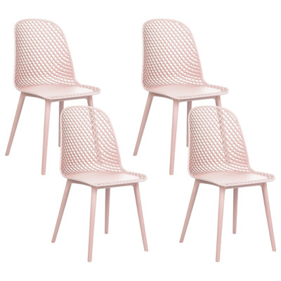 Set of 4 Dining Chairs EMORY Pastel Pink