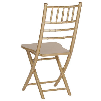 Set of 4 Dining Chairs Folding MACHIAS Beechwood Gold