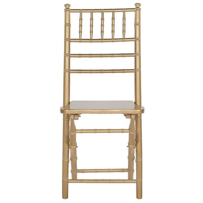 Set of 4 Dining Chairs Folding MACHIAS Beechwood Gold