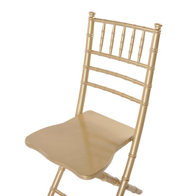Set of 4 Dining Chairs Folding MACHIAS Beechwood Gold