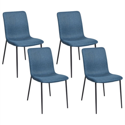 Set of 4 Dining Chairs GLENDIVE Dark Blue