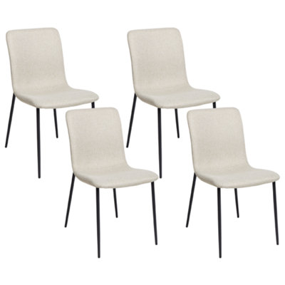 Set of 4 Dining Chairs GLENDIVE Light Beige