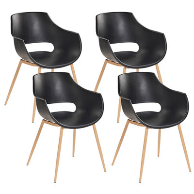 Set of 4 Dining Chairs MILLERS Black