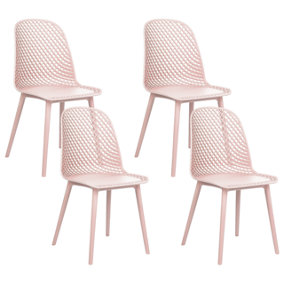 Set of 4 Dining Chairs Pink EMORY