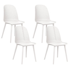Set of 4 Dining Chairs White EMORY