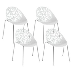 Set of 4 Dining Chairs White MUMFORD
