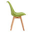 Set of 4 Dining Chairs with Solid Wooden Legs and Seat Cushion Pads in Green - Eva by MCC