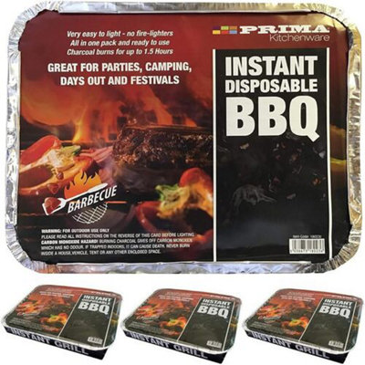 Set Of 4 Disposable BBQ Instant Grill Charcoal - Disposable Outdoor ...