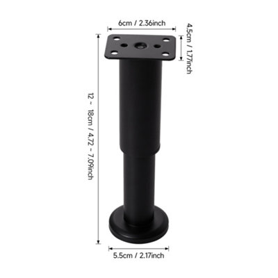 Set of 4 Durable Adjustable Metal Legs for Cabinet and Table Support ...