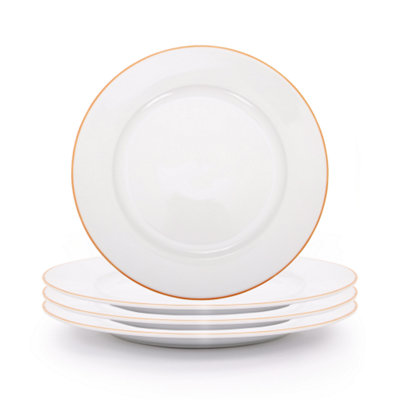 White rimmed dinner plates best sale