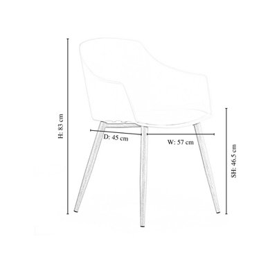 Set of 4 Eden Dining Chairs with Leather Cushions Dining Armchair Blue