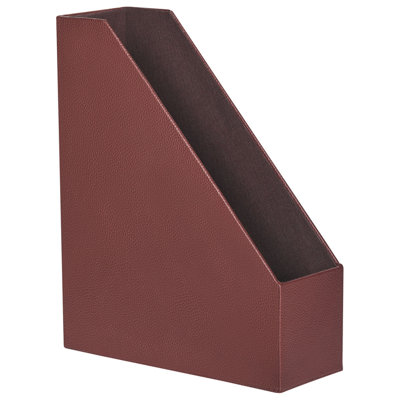 Set of 4 Faux Leather File Holders Red SUMER
