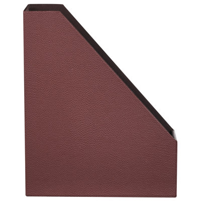Set of 4 Faux Leather File Holders Red SUMER