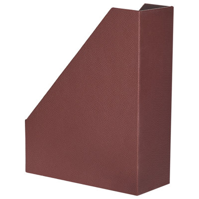 Set of 4 Faux Leather File Holders Red SUMER