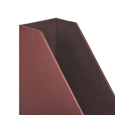 Set of 4 Faux Leather File Holders Red SUMER
