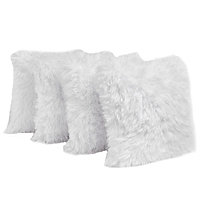 Set of 4 Faux Mongolian Fur Cushion Covers