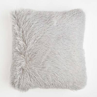 Set of 4 Fluffy Shaggy Filled Cushion with Cover Square