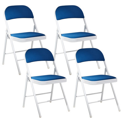 Set of 4 Folding Chairs SPARKS Blue