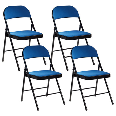 Set of 4 Folding Chairs SPARKS Blue
