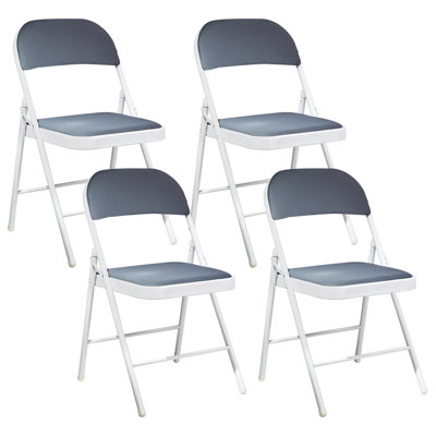 Set of 4 Folding Chairs SPARKS Dark Grey