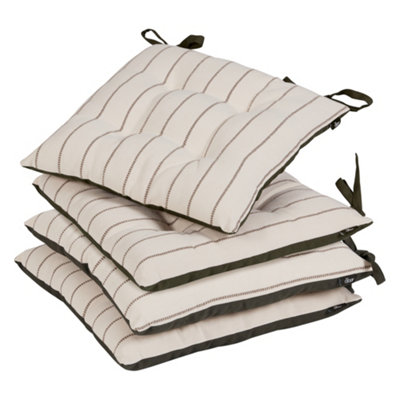 アウトドア寝具 Pasand Cotton Stripe Seat Cushion set-of-4-french-stripe-cotton-