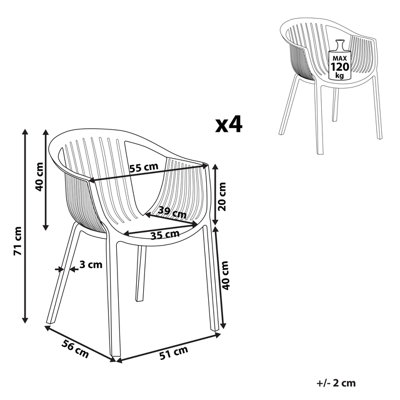 Set of 4 Garden Chairs Beige NAPOLI