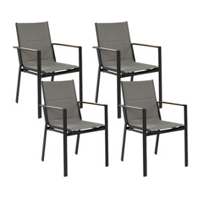 Set of 4 Garden Chairs Black BUSSETO