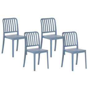 Set of 4 Garden Chairs Blue SERSALE