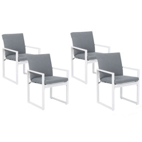 Set of 4 Garden Chairs Grey PANCOLE